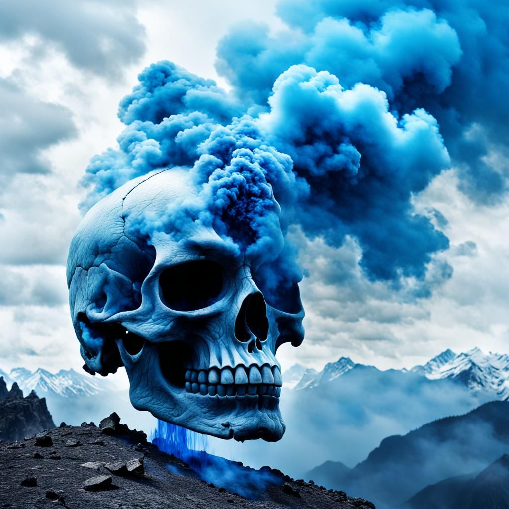 Tibetan Skull Releasing Spirits: Epic Digital Painting