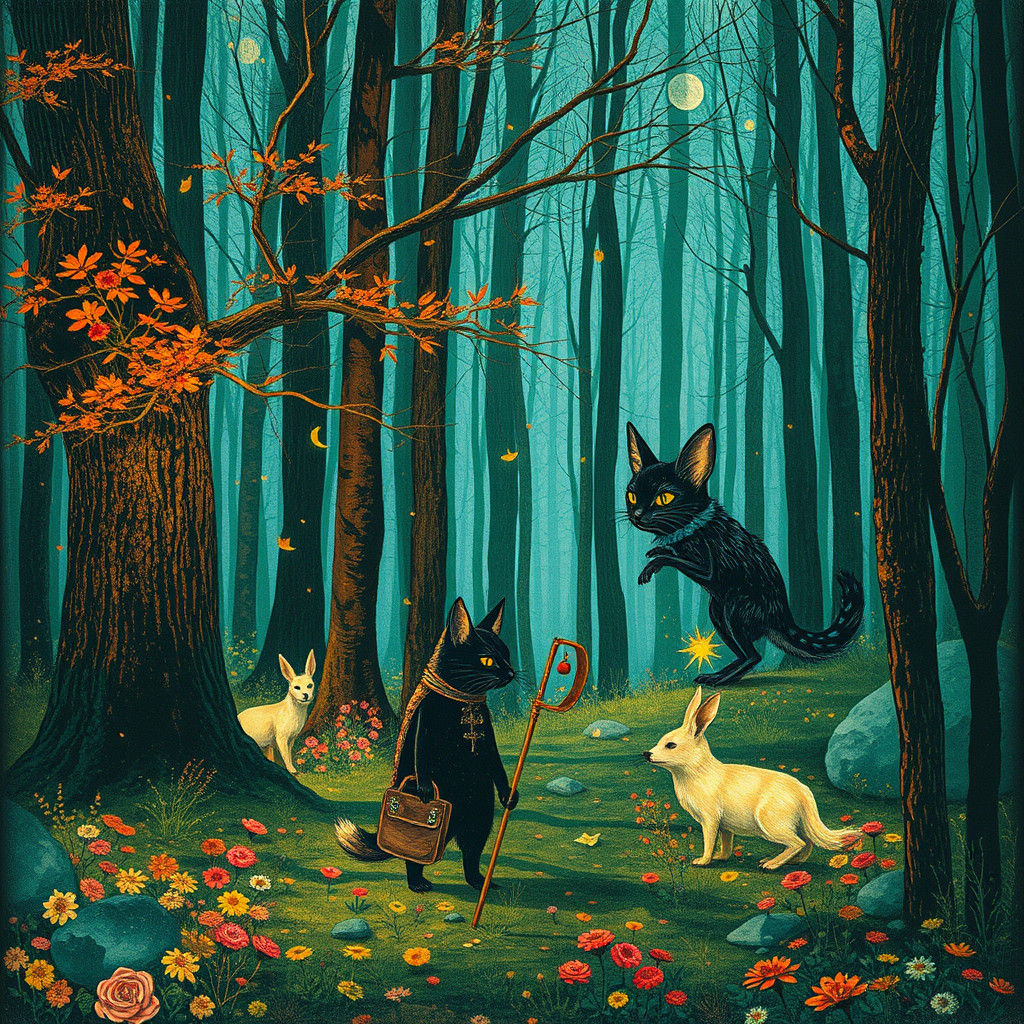 Anthropomorphic Animals Secret Society in the Woods