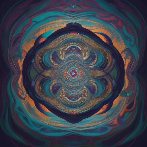 Surreal Mind Labyrinth Portrait in Oil Painting Style