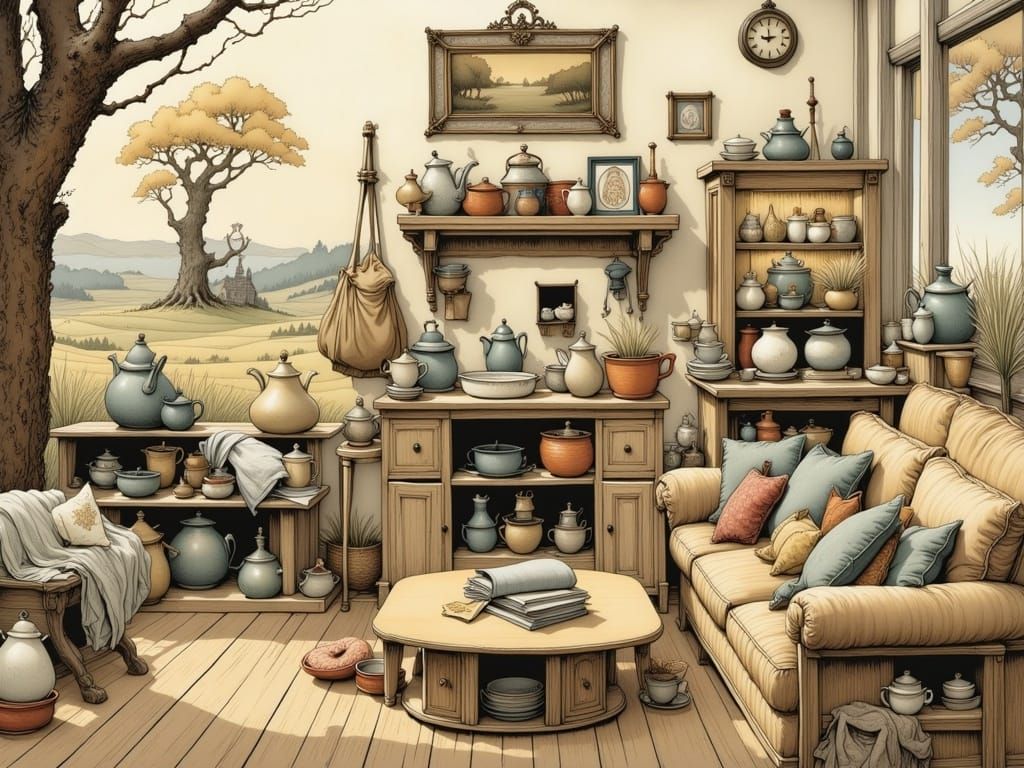 Intricate Cozy Home Illustration