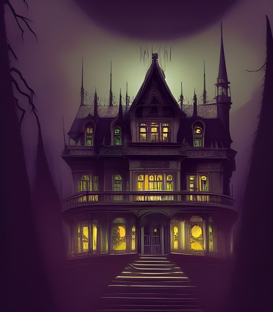 Haunted Victorian Palace in Studio Ghibli Style
