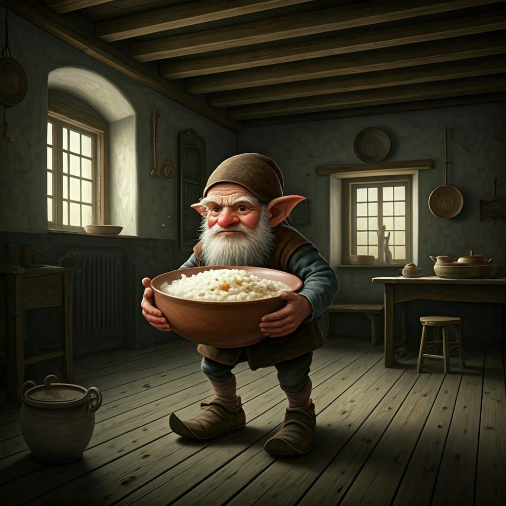 Scandinavian House Elf in 17th Century Peasant Home