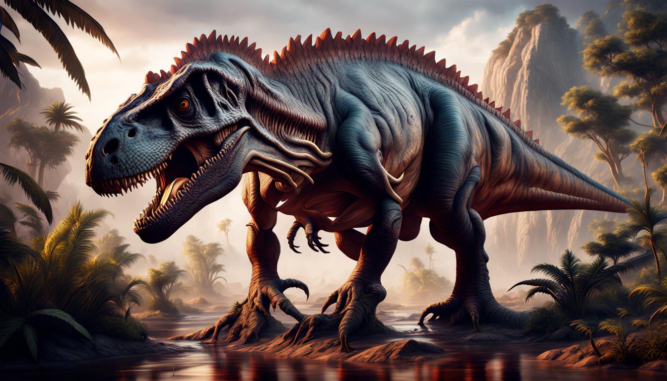 Detailed Tyrannosaurus Rex Matte Painting
