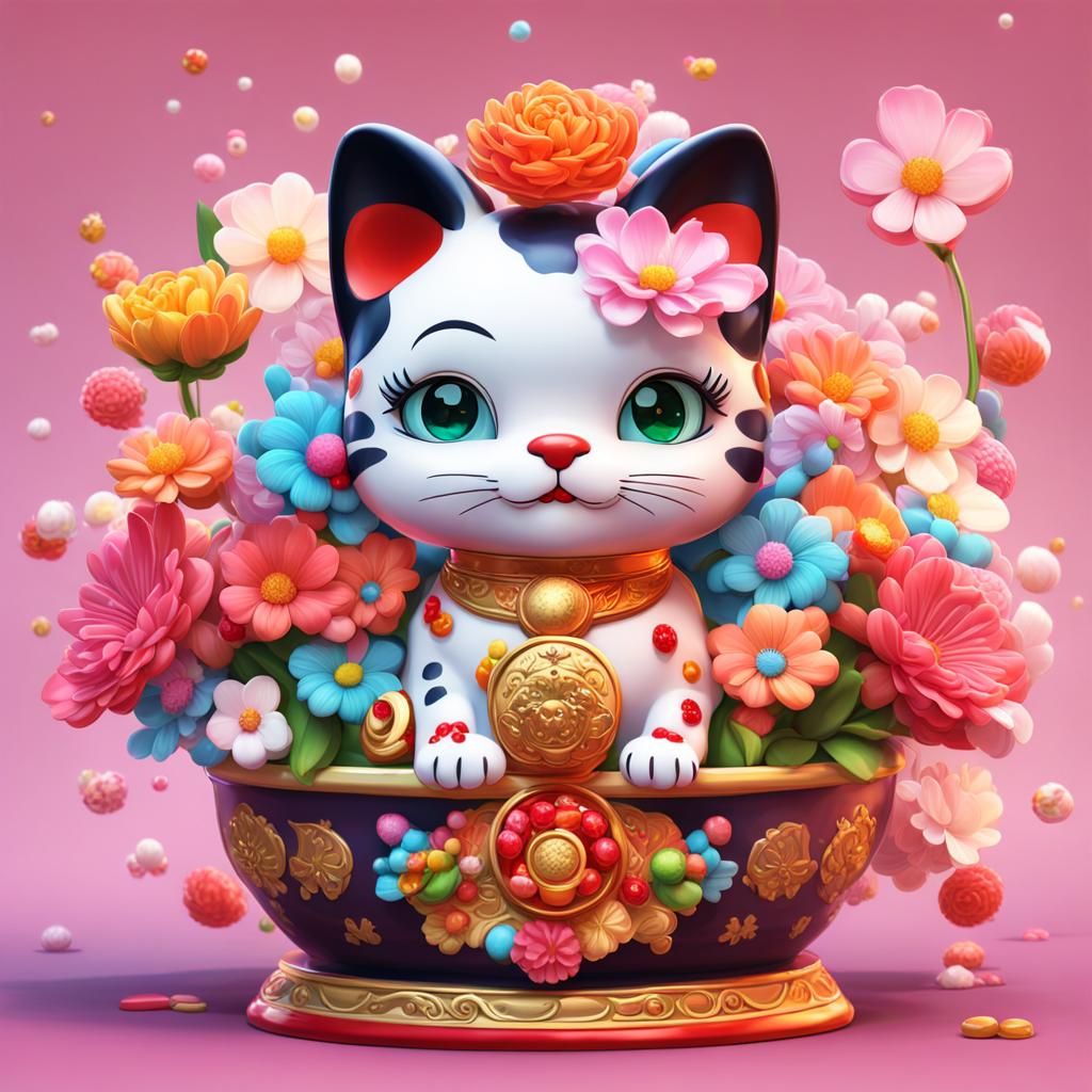 Maneki Neko Betty Boop Candy Art