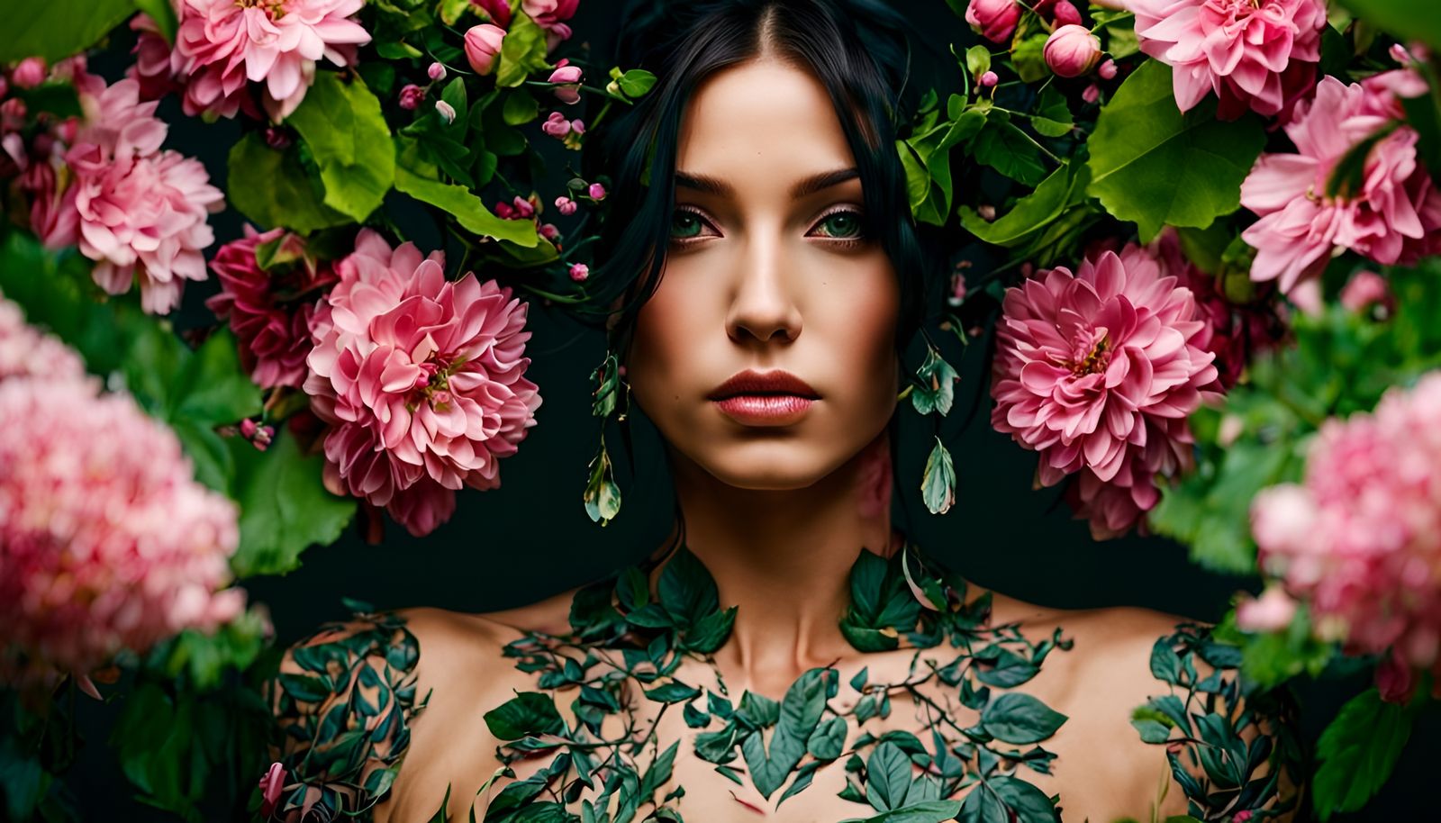 Detailed Photographic Portrait of a Tattooed Girl