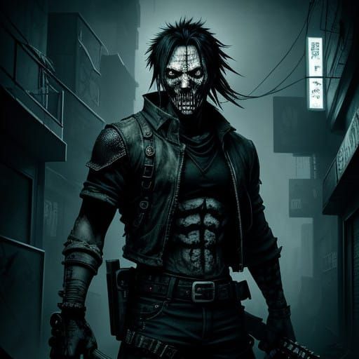 Chainsaw Man Hero in Dark Gritty Apocalypse