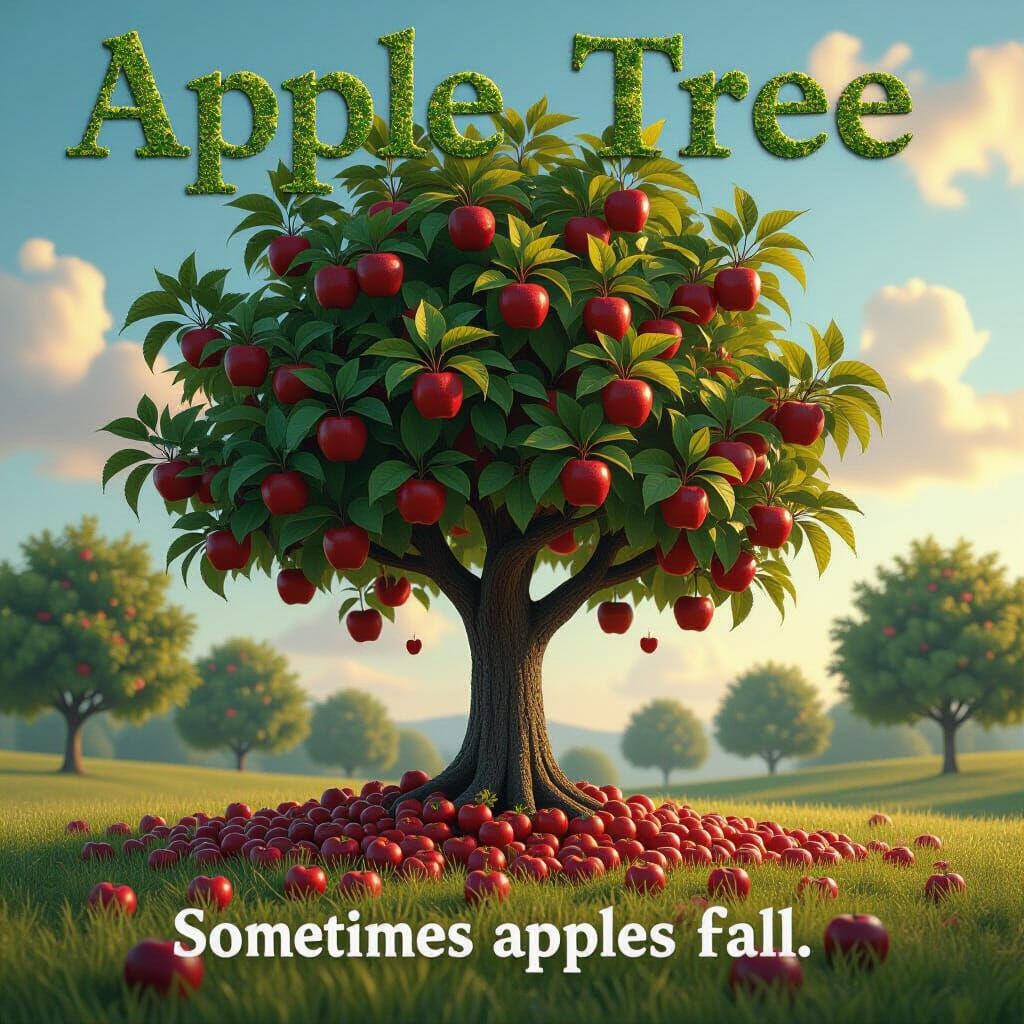 Apple Tree Movie Poster with Dramatic Fallen Apples