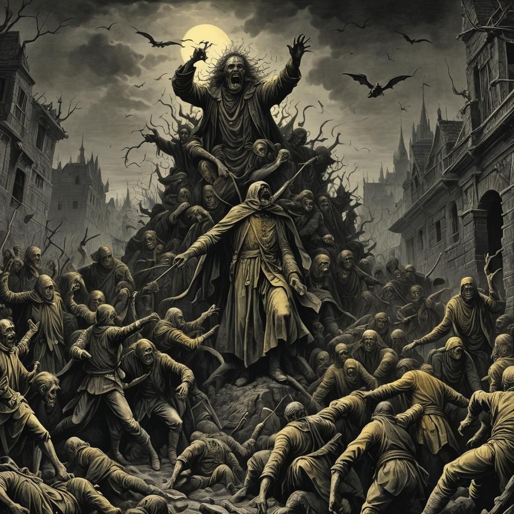 Gothic Horror Building in Moonlight, Doré Style