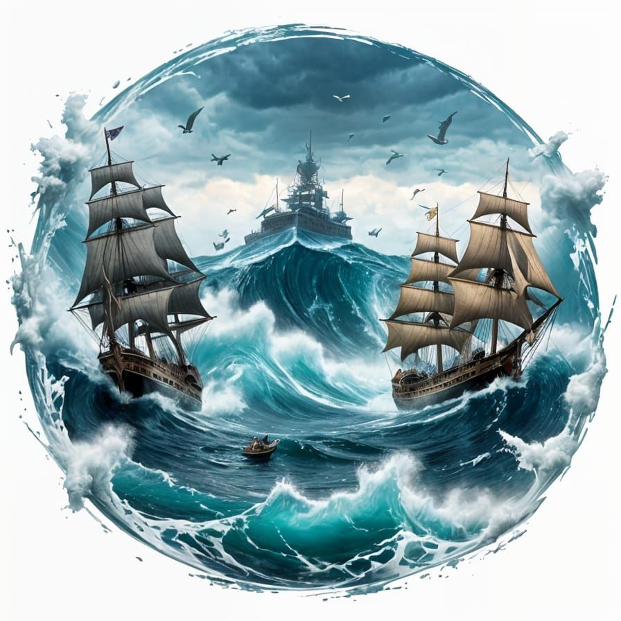 Poseidon and Neptune Clash in Digital Art