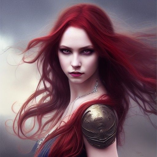 Graceful Red-Haired Goddess in Ultra-Realistic Digital Art