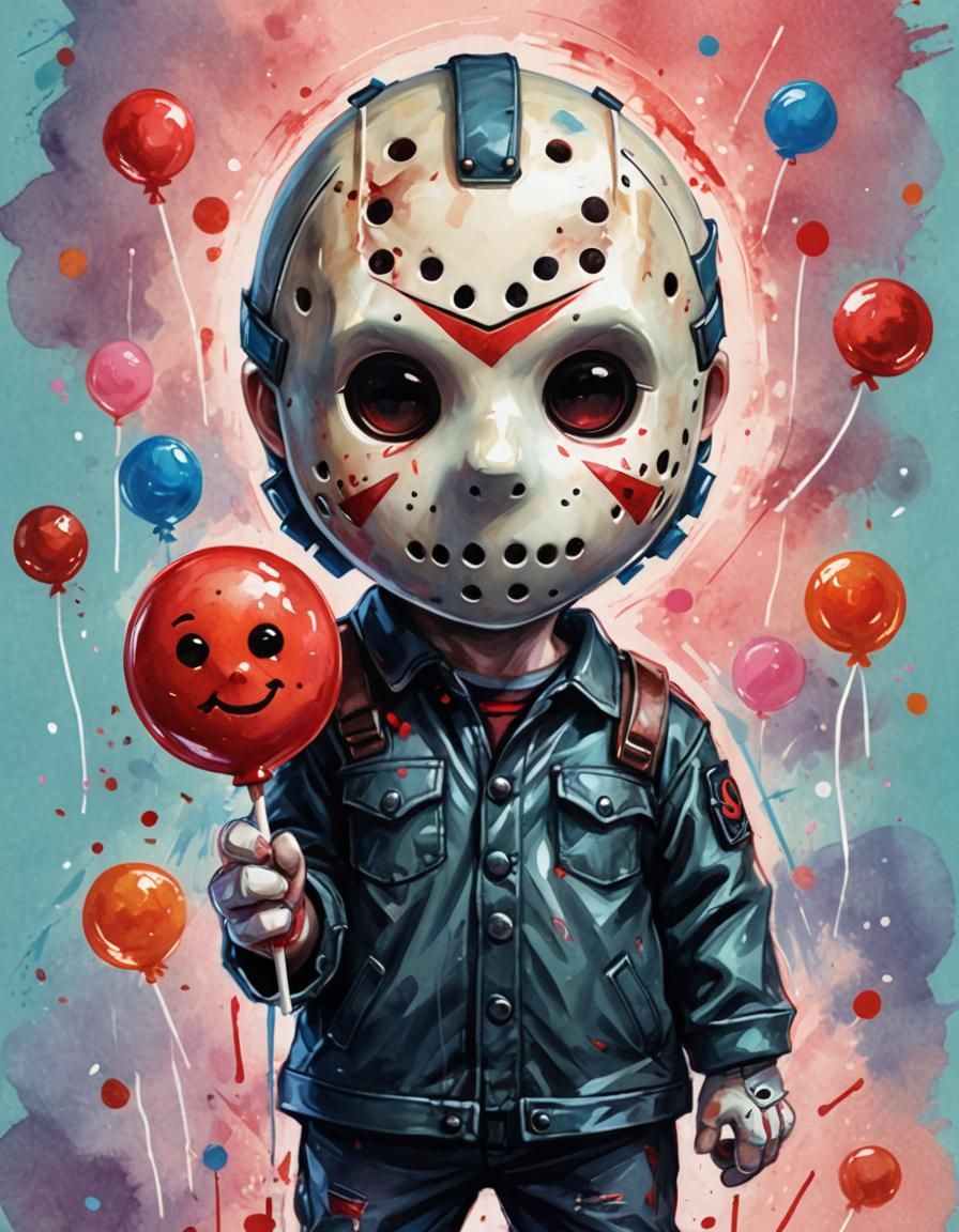 Chibi Jason Voorhees with Lollipop: Anime Portrait