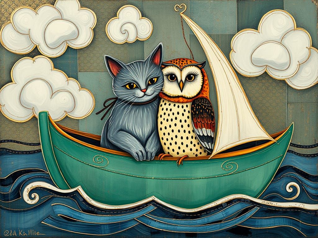 THE OWL & THE PUSSYCAT WENT TO SEA IN A BEAUTIFUL PEA GREEN ...