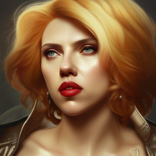 Scarlett Johansson as Satanic Figure, Digital Art