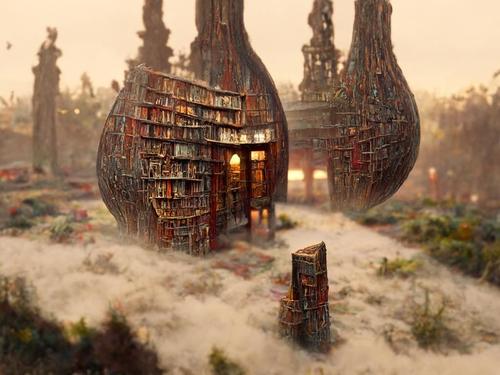 Hyperreal Magical Library Architecture in Film Noir Style