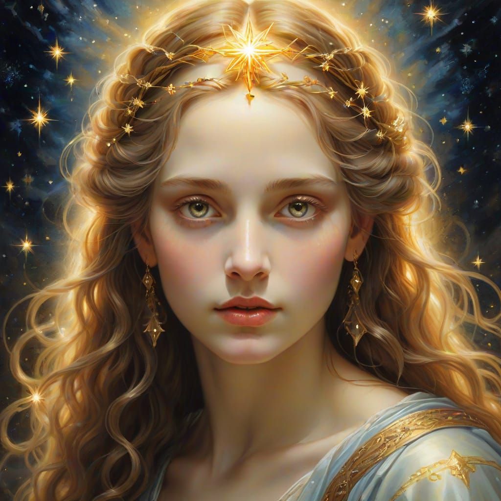 A Divine Oracle Radiant in Ethereal Splendor