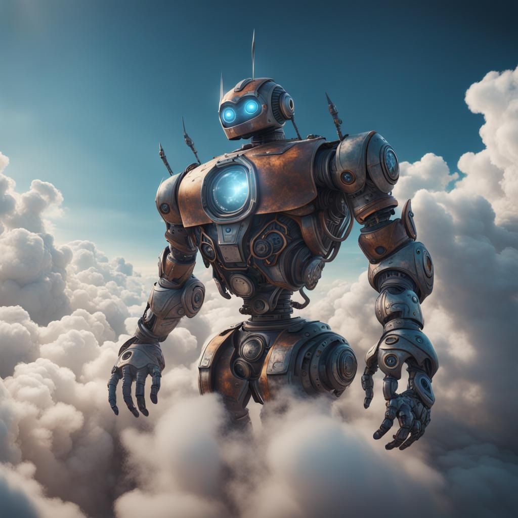 Cloud Robot: Detailed Matte Painting