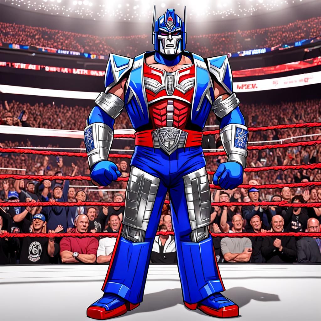 Optimus Prime as a WWE wrestler