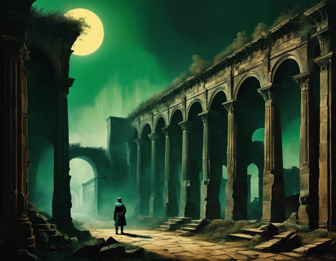 Muslim Women in Labyrinths, Metaphysical Mystery Oil Paintin...