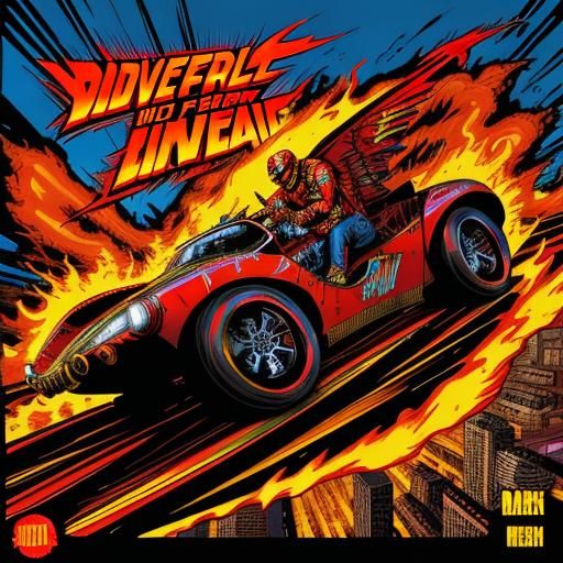 Daredevil on a Blazing Pop Art Rollercoaster