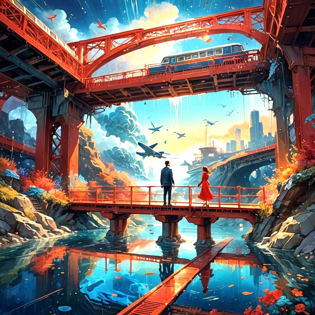 Heart Bridge Underwater: Connectivity in Fantastical Graphic...