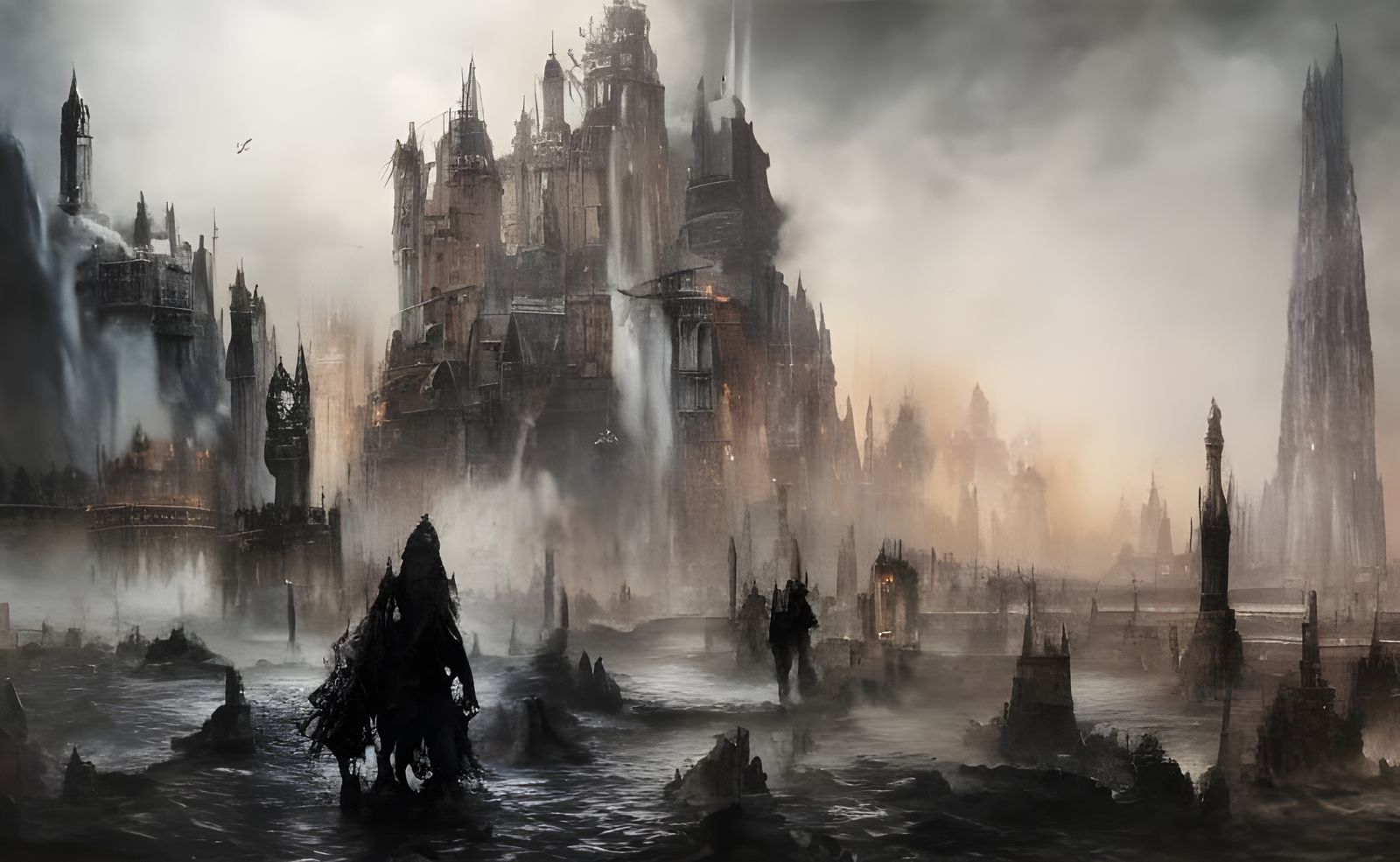 Spectacular Futuristic Cityscape with Bizarre Creatures