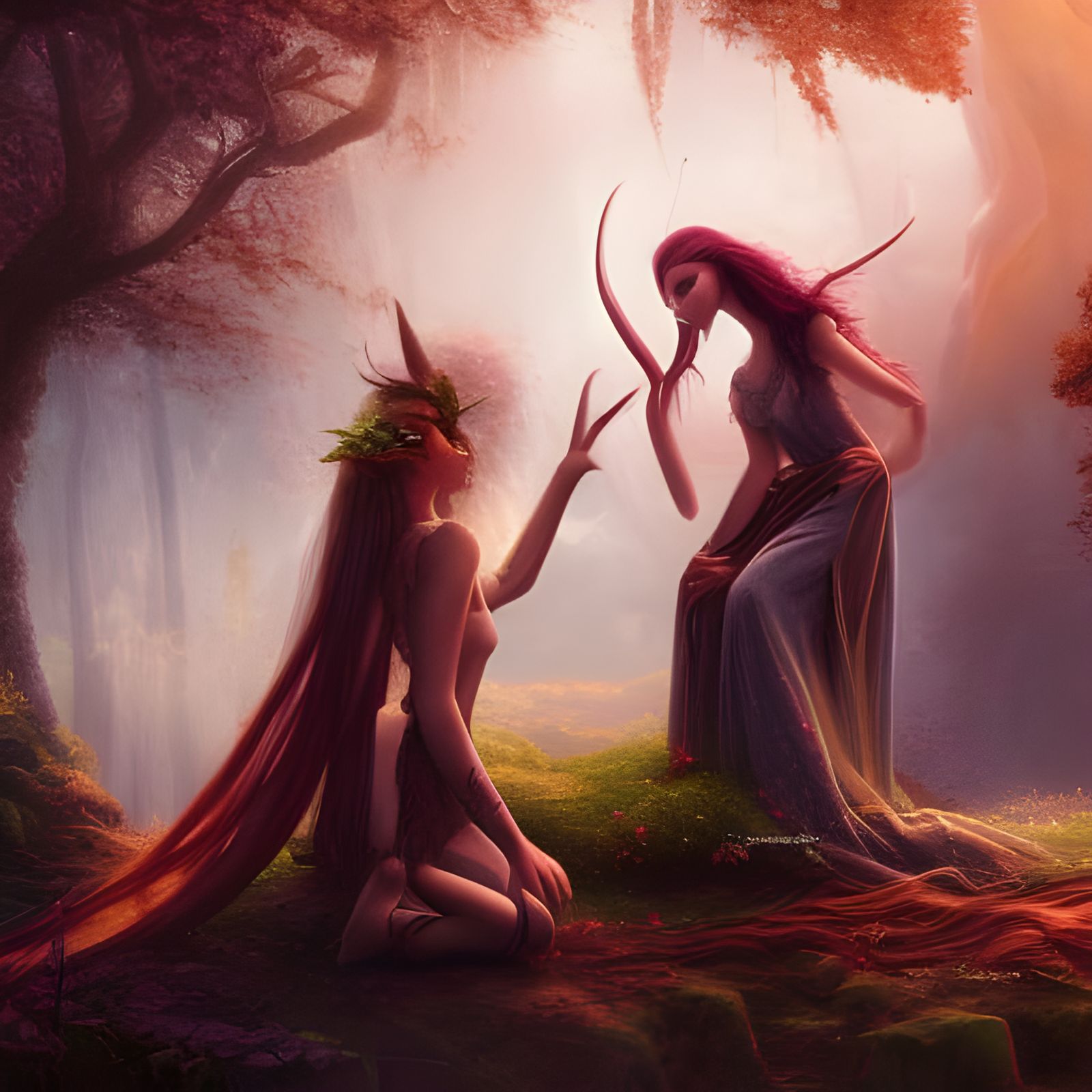 Elvish Embrace: A Fantasy Concept Art