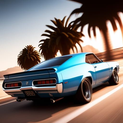 Detailed 3D Muscle Car Render in 8K