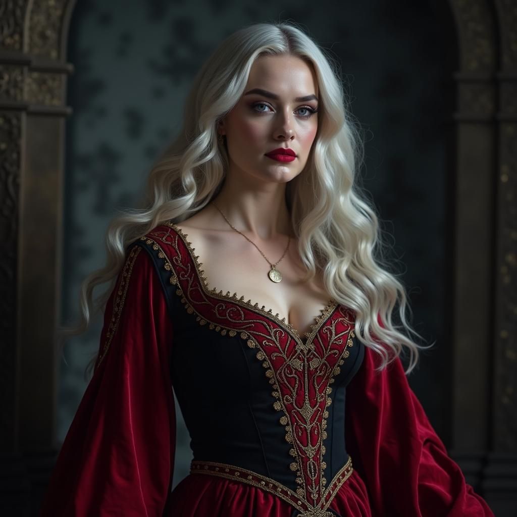 Blackfyre Princess with Silver Hair as Digital Art