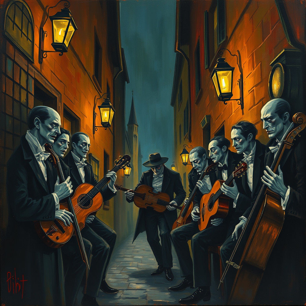 Vampires Play The Bloody Blues: Expressionist Street Art