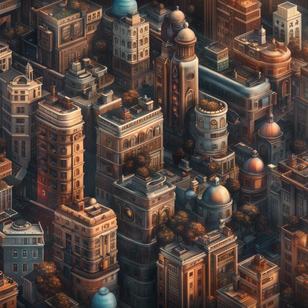 Futuristic Cityscape with Realistic People