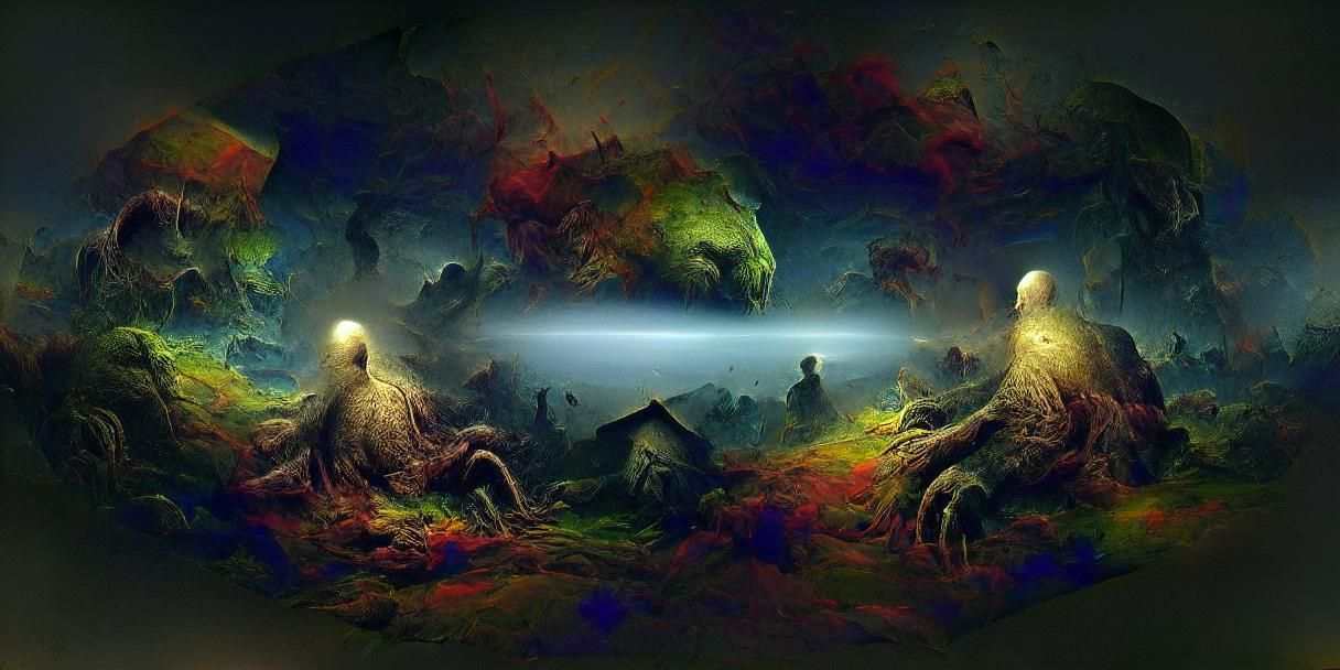 Creepy Dark Universe by Doré and Beksiński