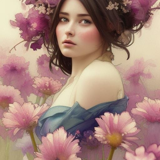 Charming Watercolor Bee Portrait in Hyperdetailed Style