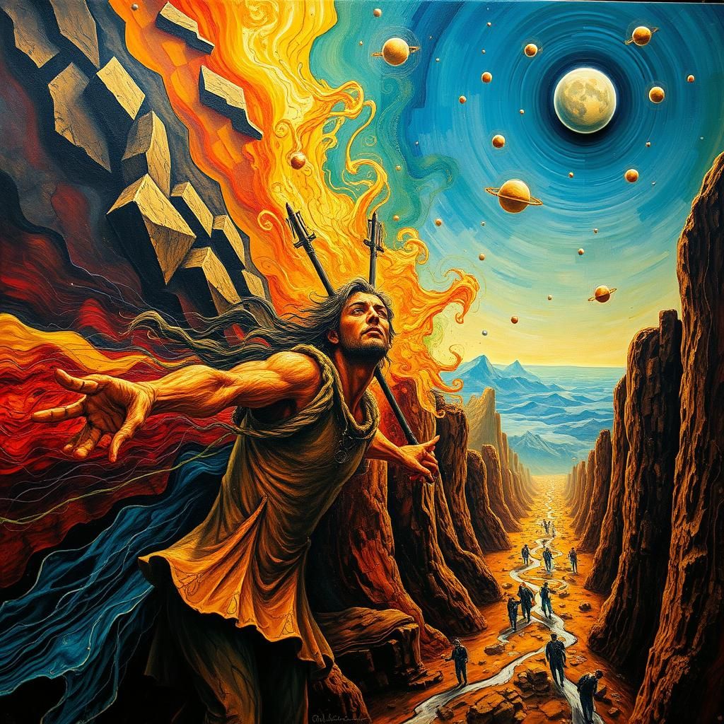 Surreal Biometric Oil Painting in Dali Style