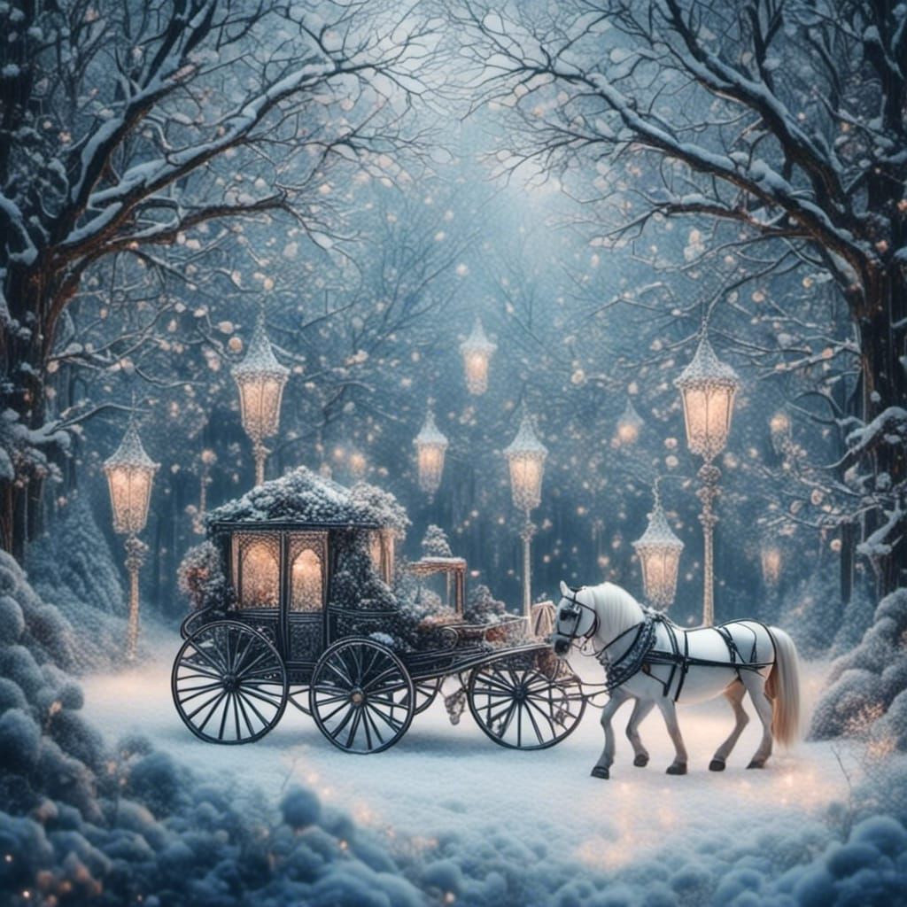 winter horse carriage (AI thinks a horse neesd a 5th leg)