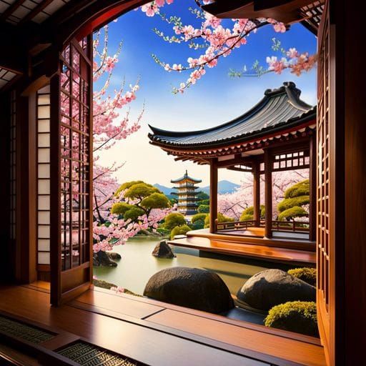 Detailed Cherry Blossom Branch with Bokeh