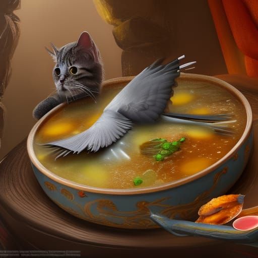 Cat Chef Makes Pigeon Soup: Fantasy Concept Art