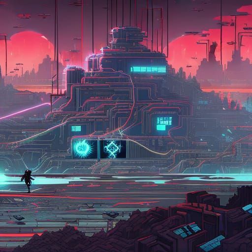 Mechanical Wasteland: Digital Illustration in Sci-Fi Style