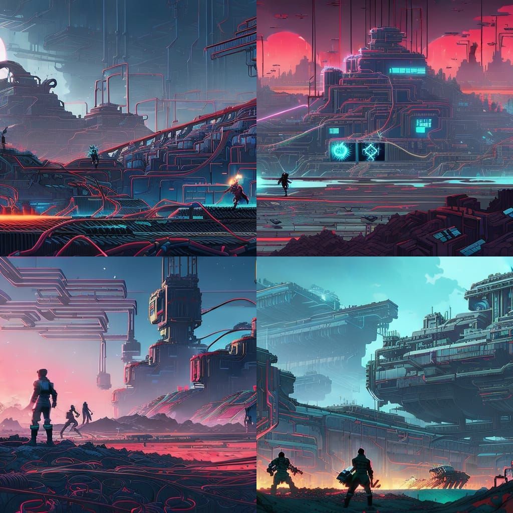 Mechanical Wasteland of Retro Computers in Sci-Fi Art