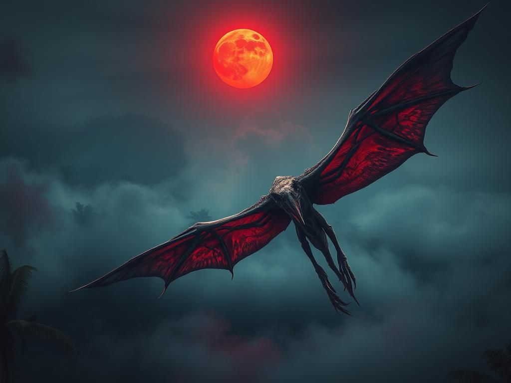 Undead Pterosaur Soaring Over Amazon in Digital Art