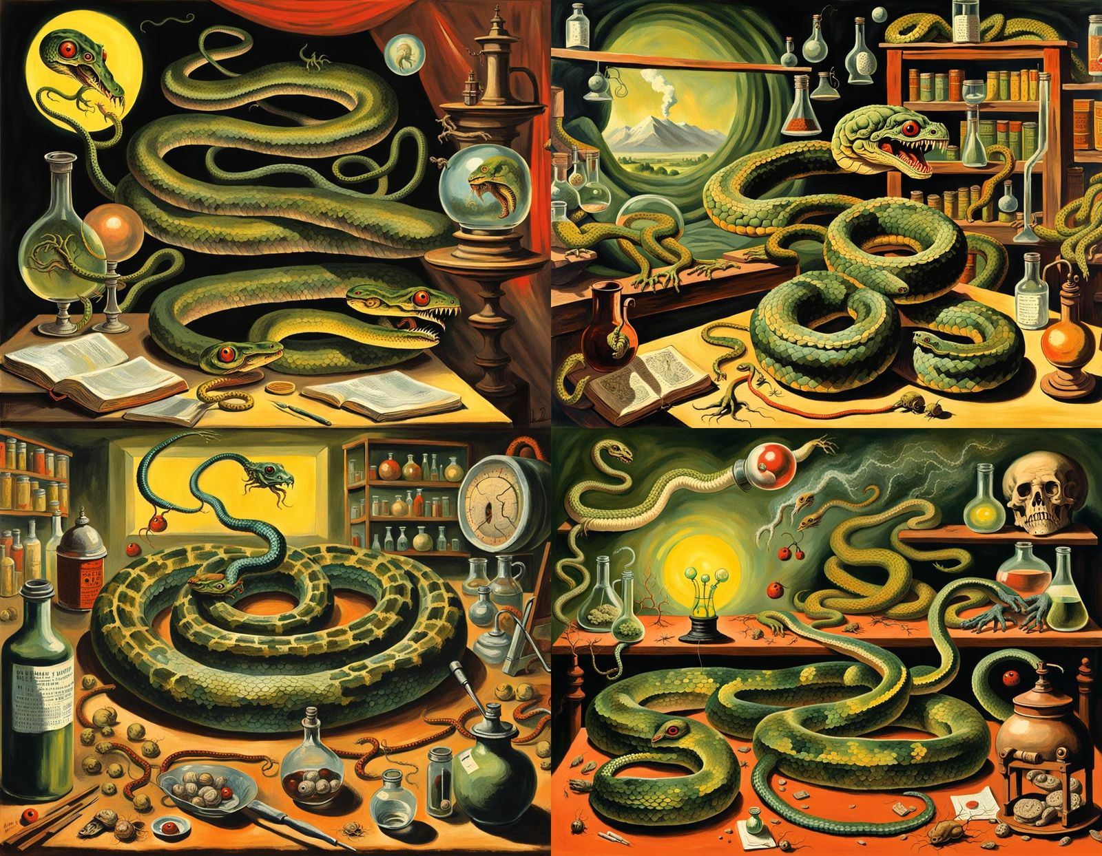 Bizarre Mutant Serpent in Ladybird Book Style