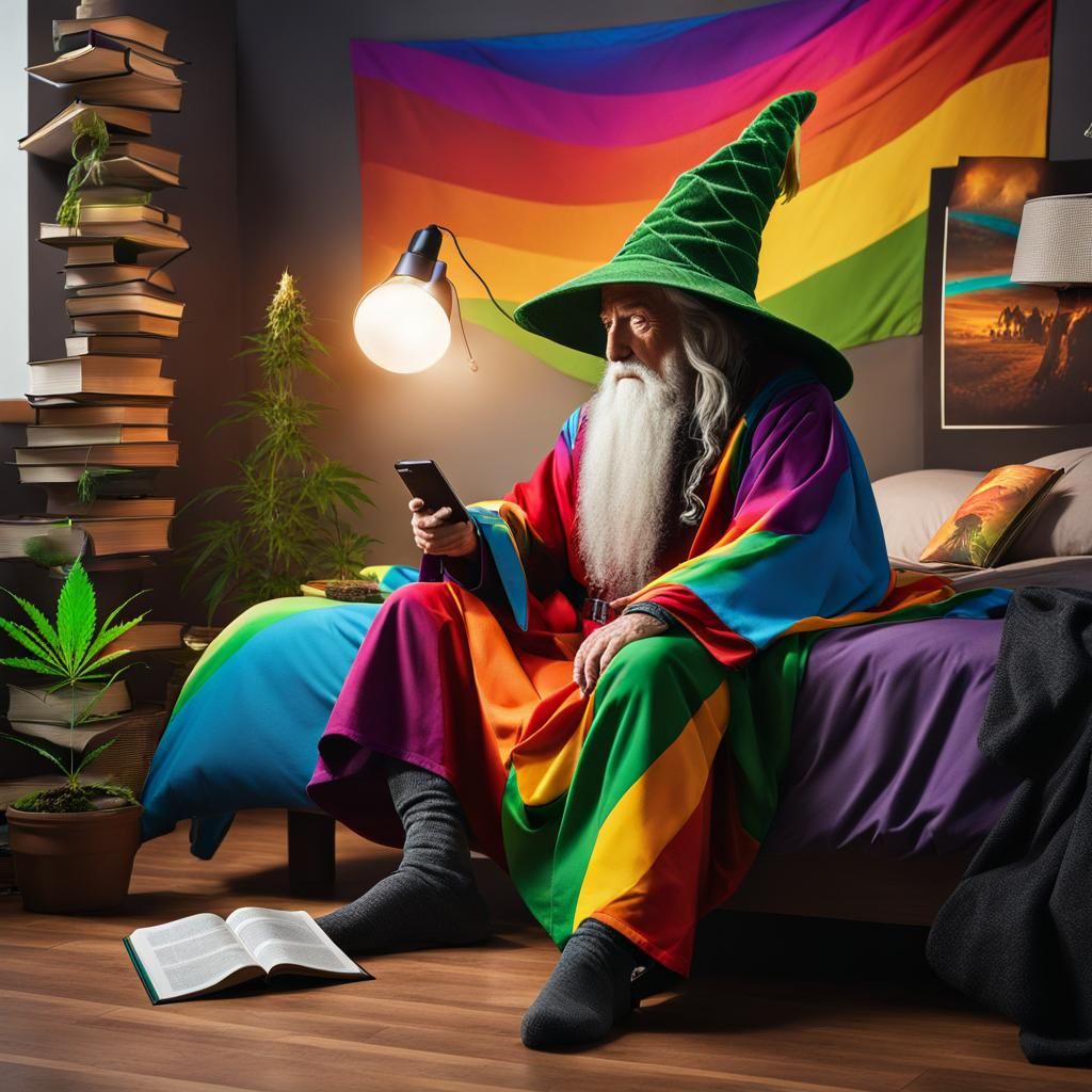 Gandalf Chilling on NightCafe