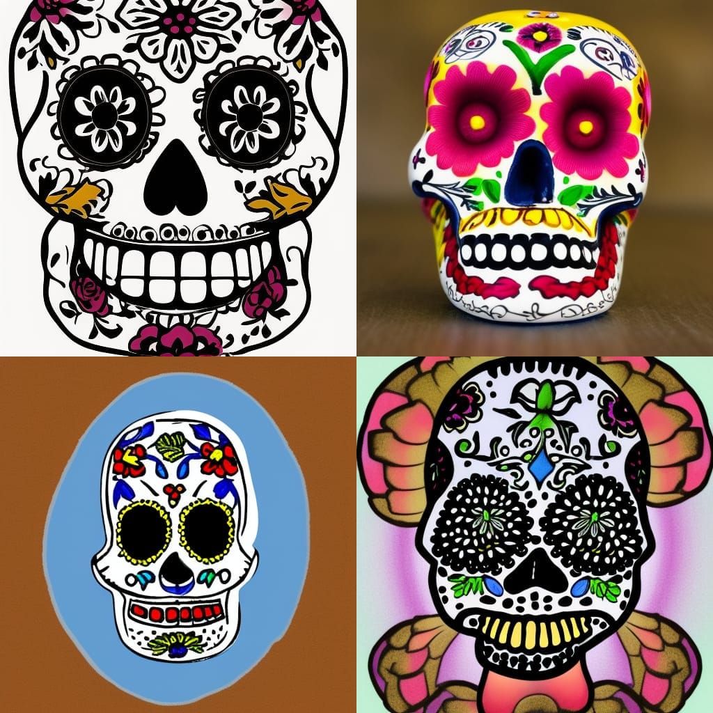 Festive Calavera Sugar Skull Art