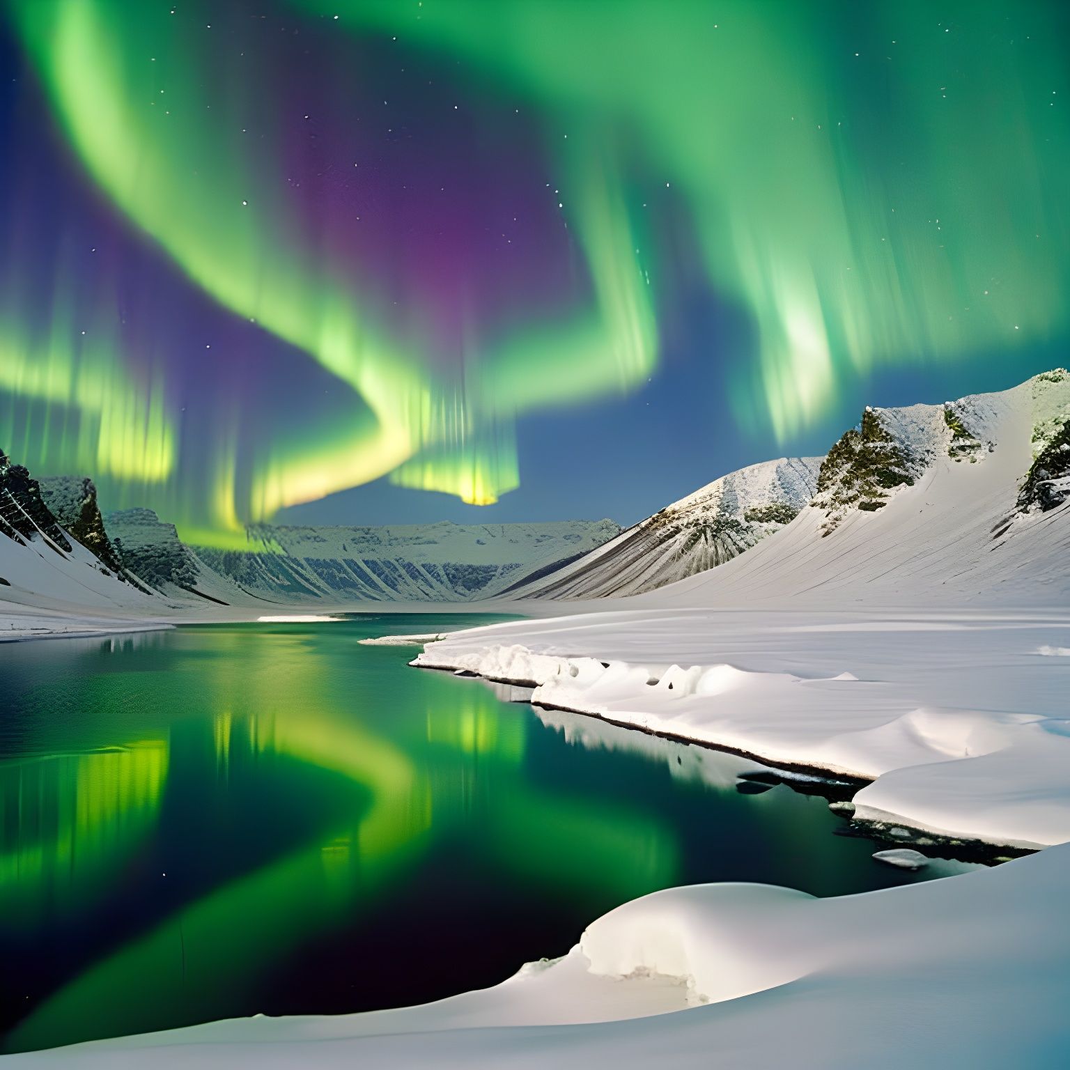 Arctic Winter Northern Lights: Cinematic Kodak Portra Photo