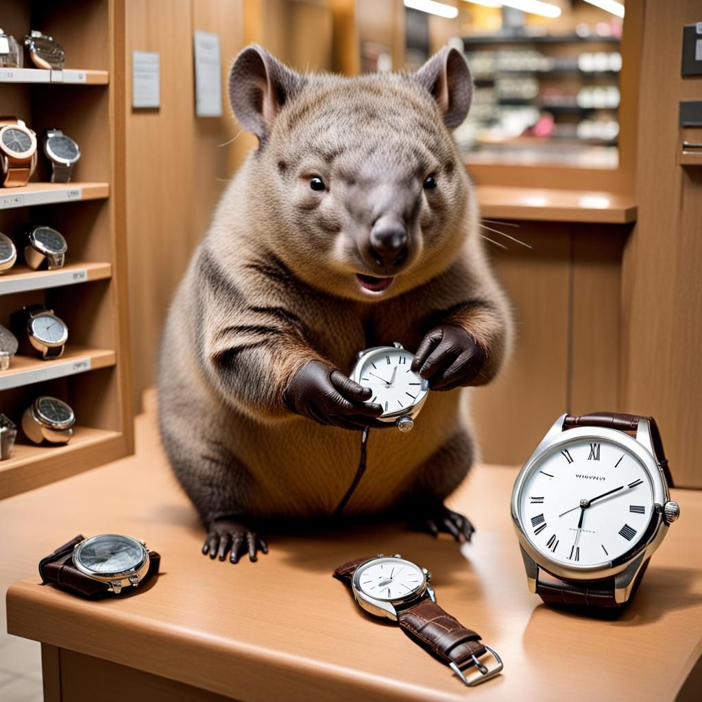 Wombat Buys a Wristwatch
