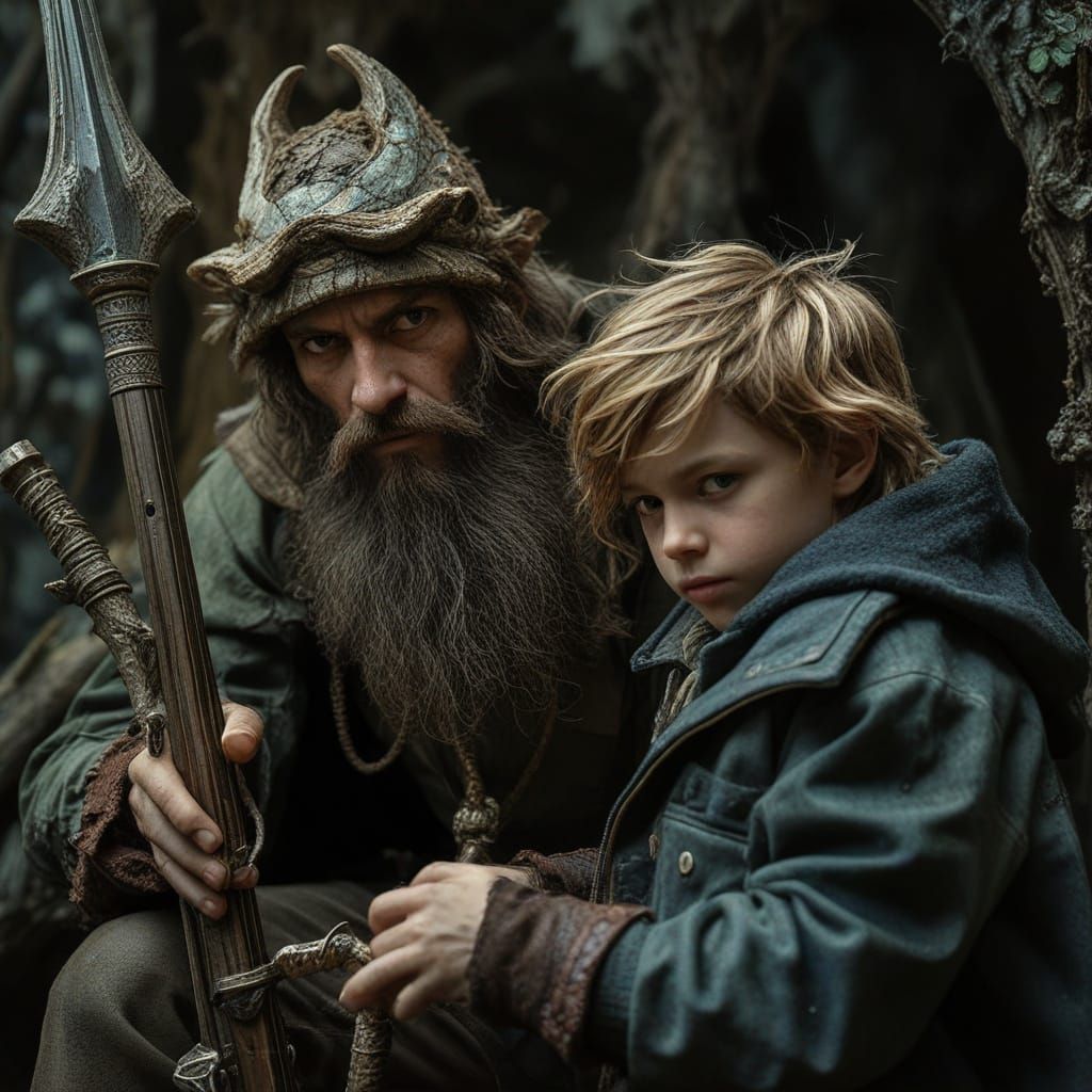 Dark Fantasy Hunting Instructor and Ward Masterpiece