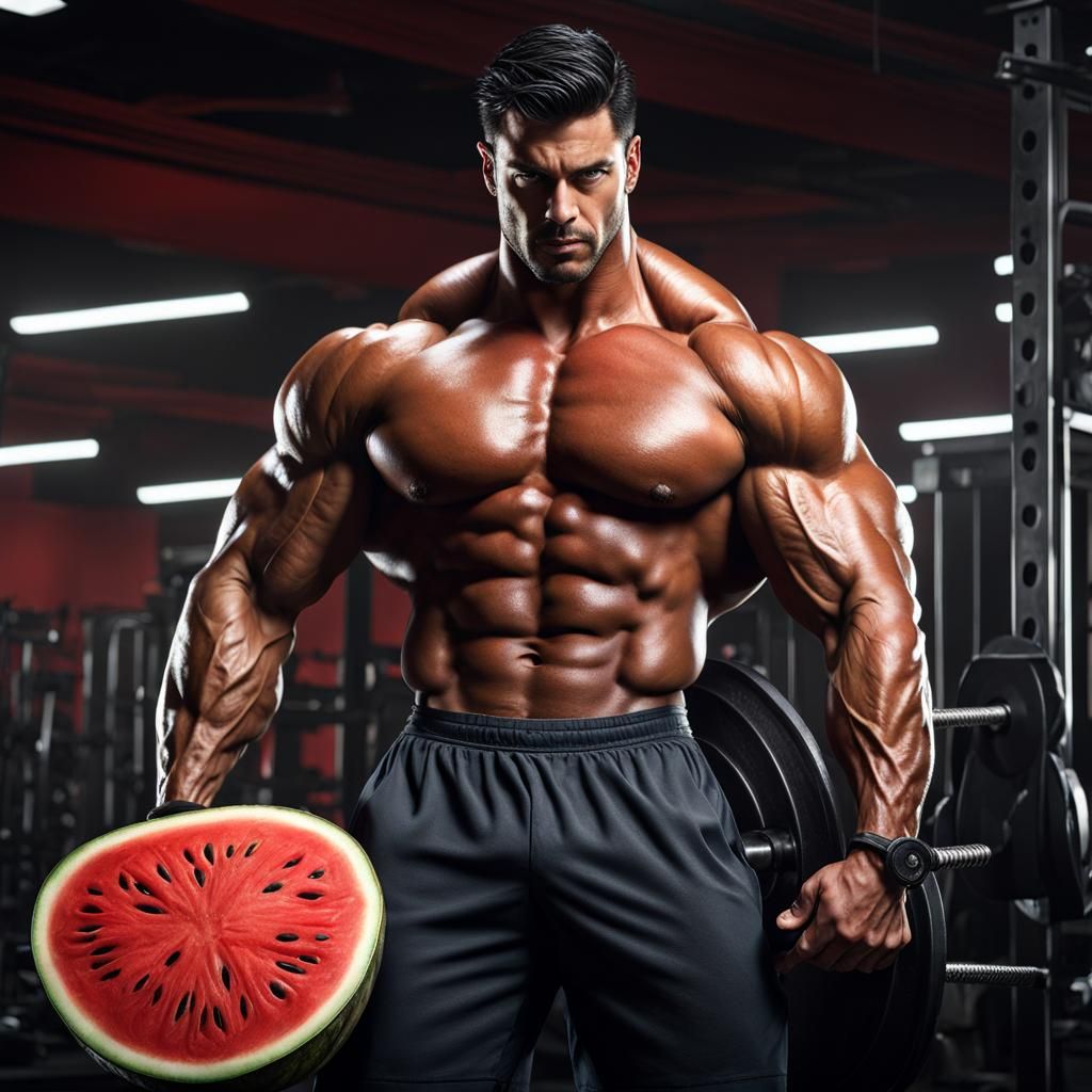 Ripped Bodybuilder Flexing Colossal Muscles