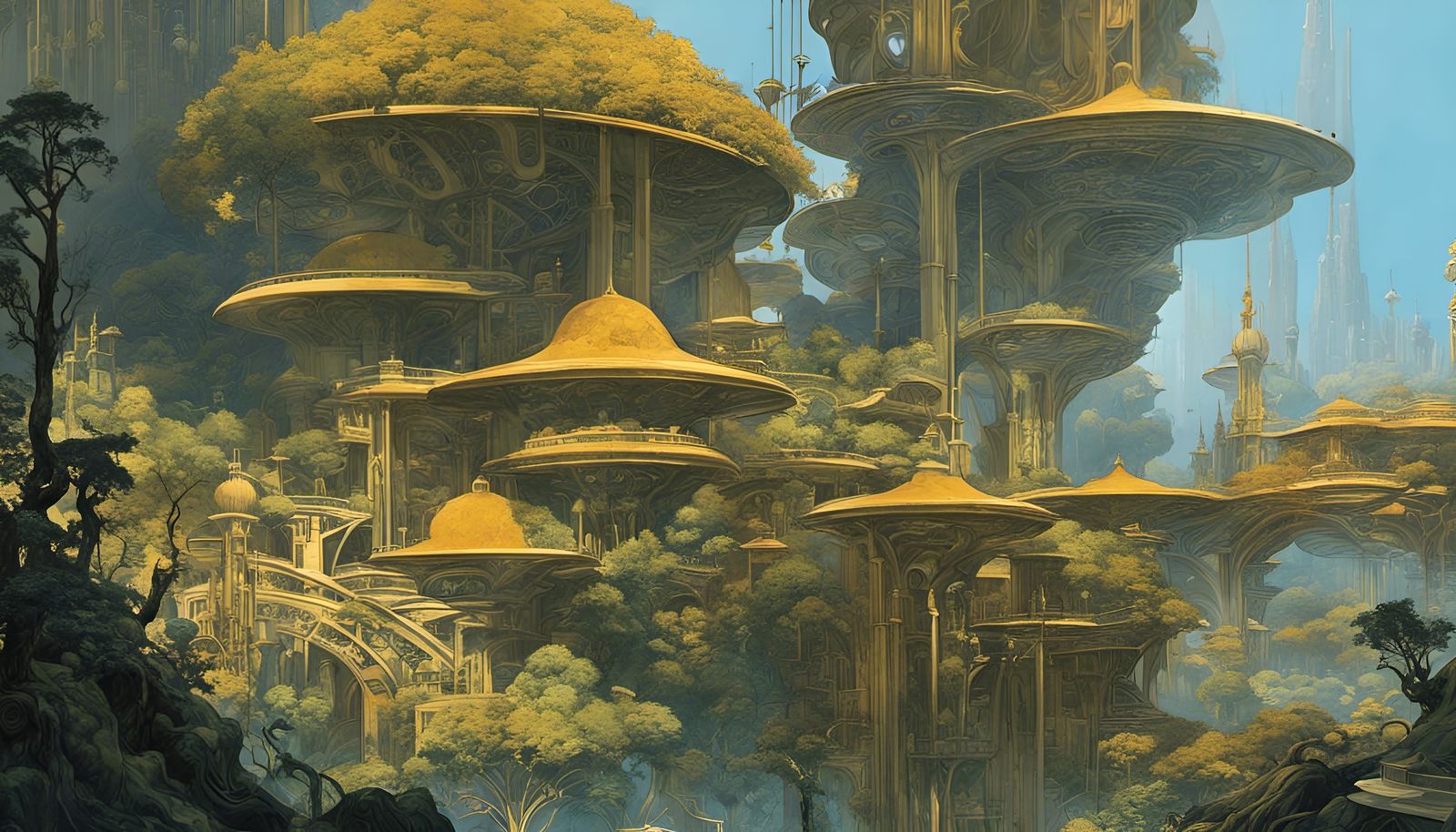 16k resolution, art by Yoshitaka Amano, Alphonse Mucha, and ...