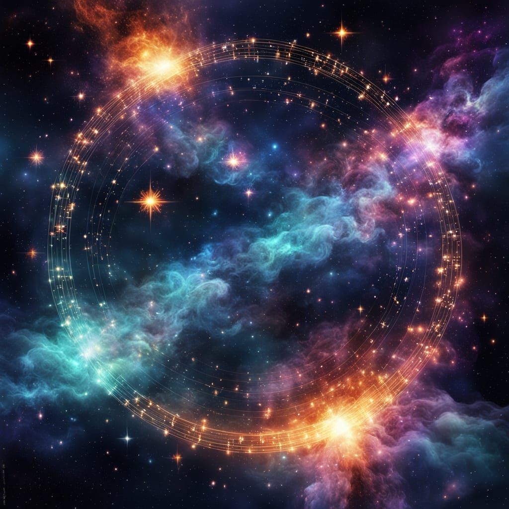 Surreal Cosmic Intersection of Leo and Aries Constellations