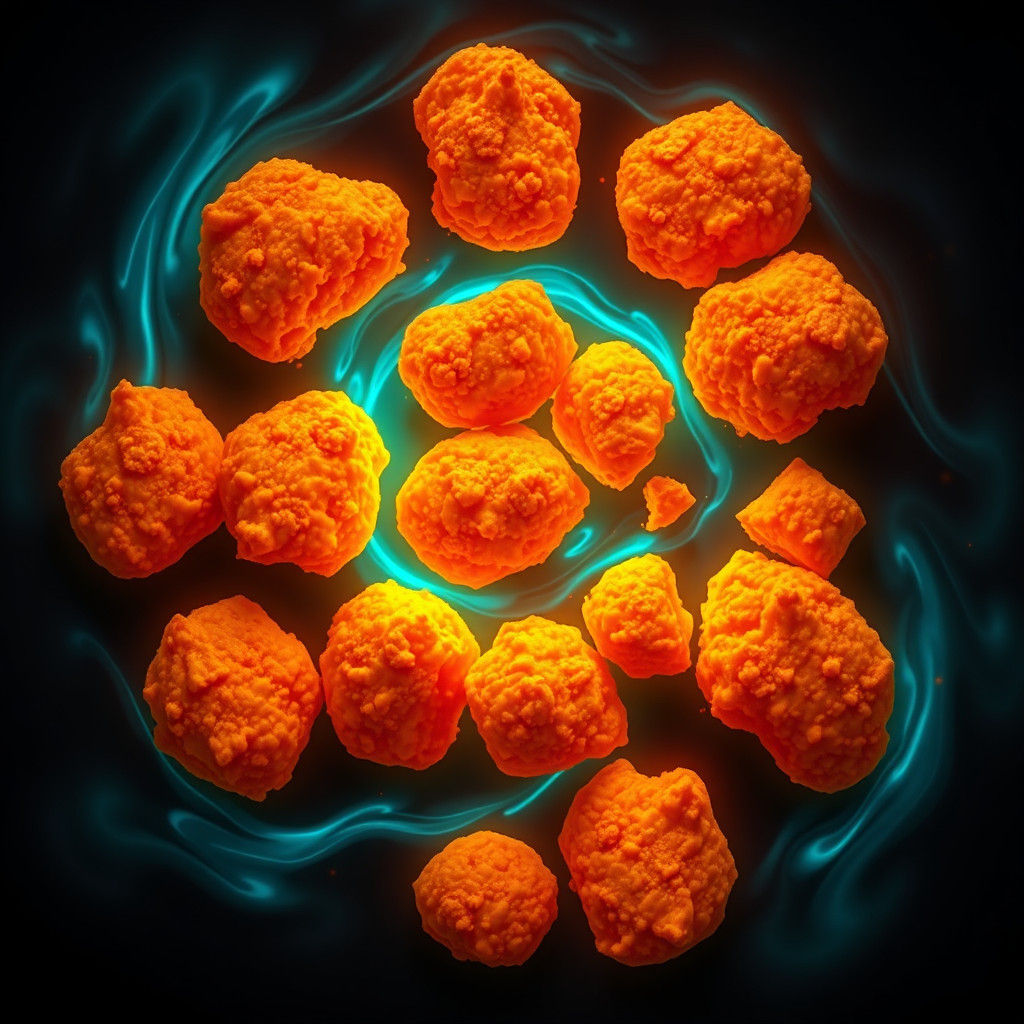 Majestic Chicken Nuggets in Atmospheric Matte Painting Style