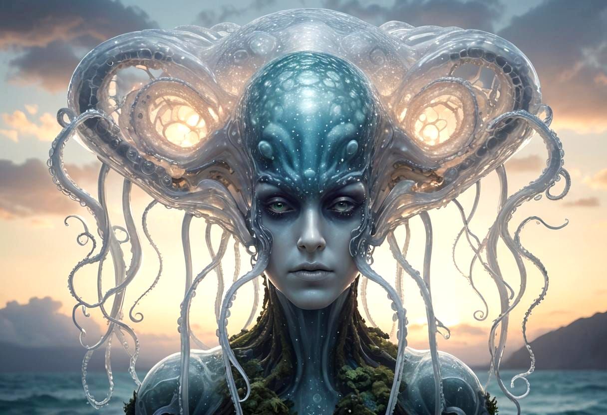 Giant White Glass Octopus